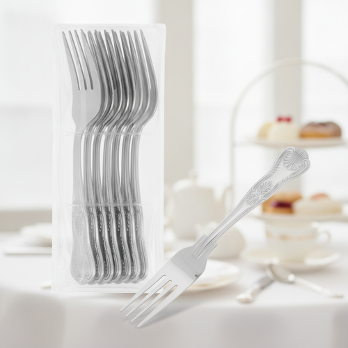 18/0 Stainless Steel Dessert Fork 184mm for Afternoon Tea (Pack of 12)