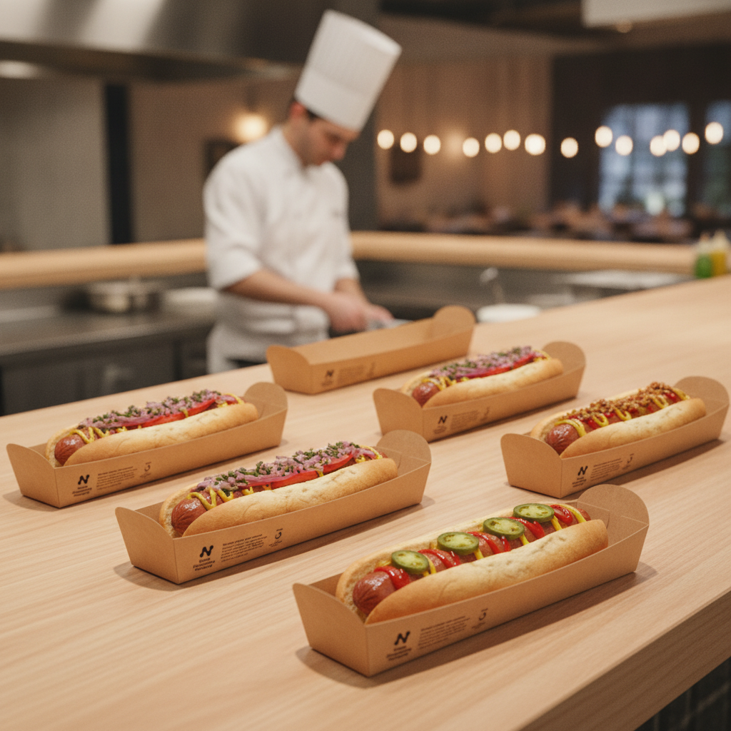 Paperboard Hotdog Trays 10"x3" for Takeaway Service (Pack of 320)