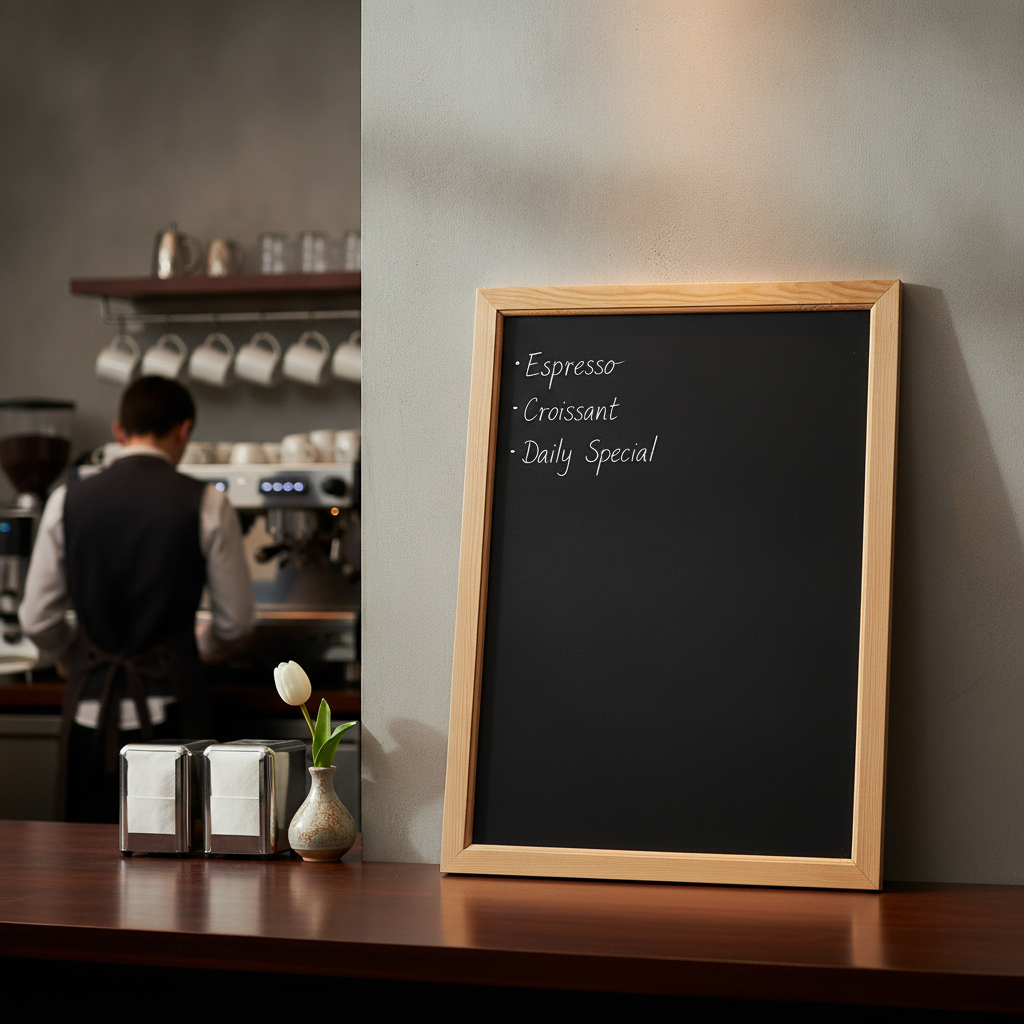 Wooden Blackboard with Antique Frame 636x486mm for Restaurants