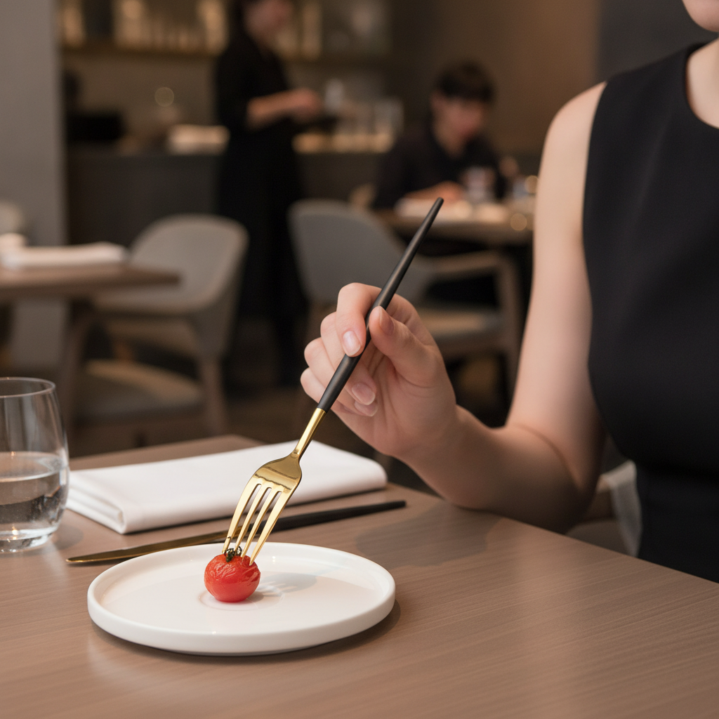 18/0 Stainless Steel Table Forks with Black Handle for Restaurants (Pack of 12)