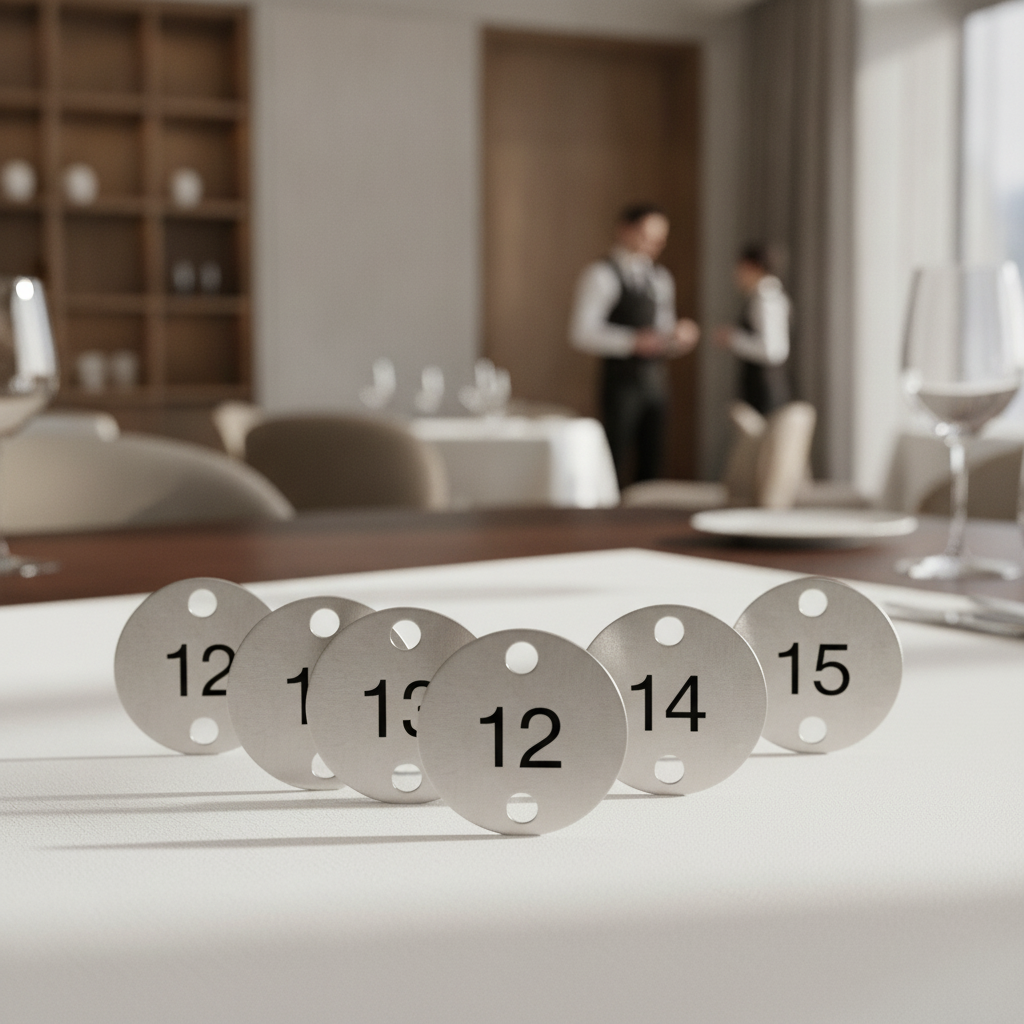 Stainless Steel Table Numbers 11-15 30x30mm for Event Venues