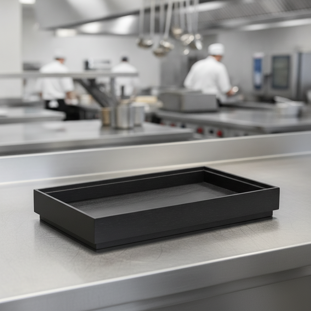 Black Oak Wooden Box GN 1/3 for Catering Presentations
