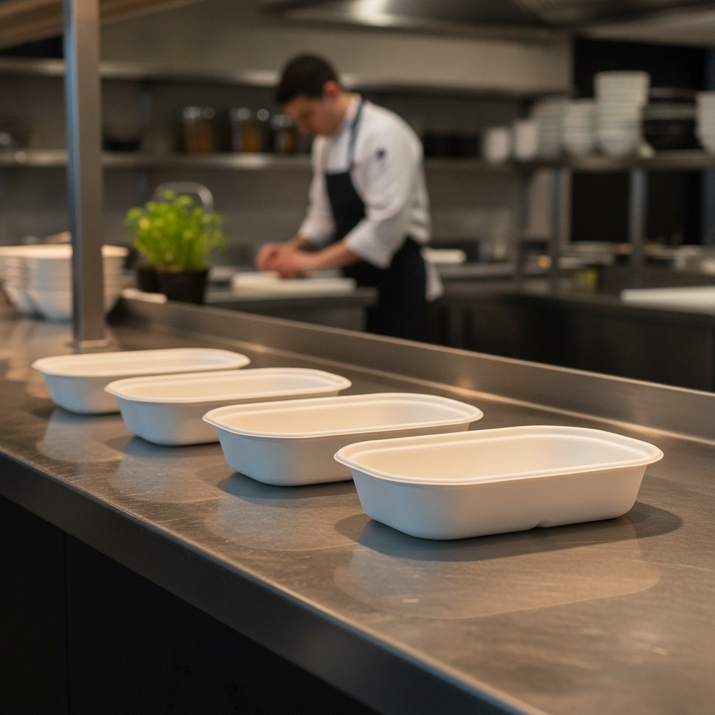 Bagasse Oval Takeaway Containers 850ml for Food Delivery (Pack of 100)