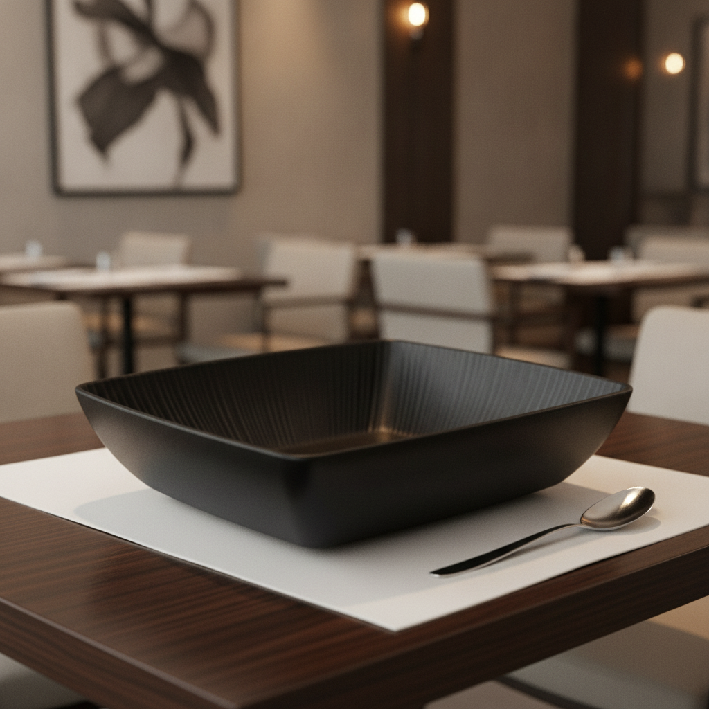 Melamine Black Bowl 3.5L for Dining Rooms