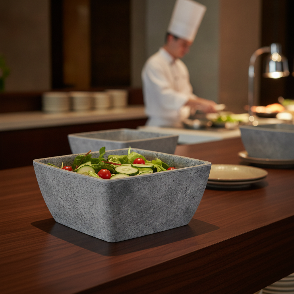 Melamine Square Bowl 1.5L for Buffet Service
