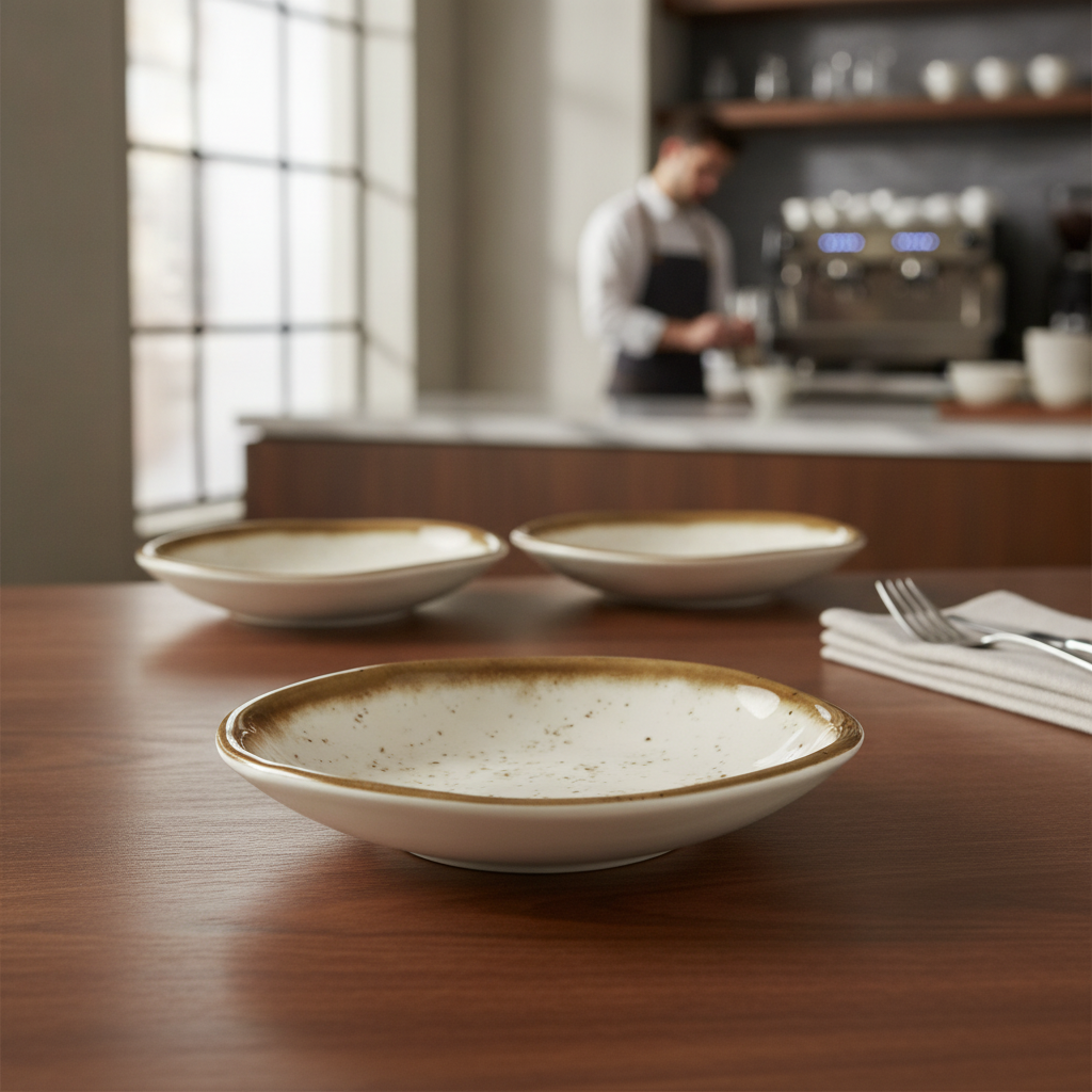 Melamine Cream Shallow Bowl 155mm for Restaurants & Cafés