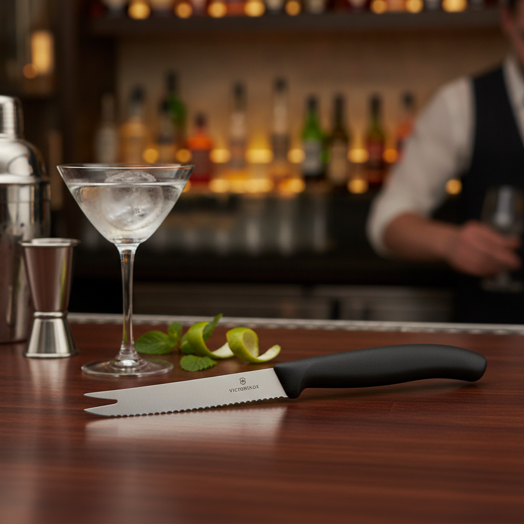 High-Carbon Stainless Steel Bar Knife 11cm for Cocktail Preparation