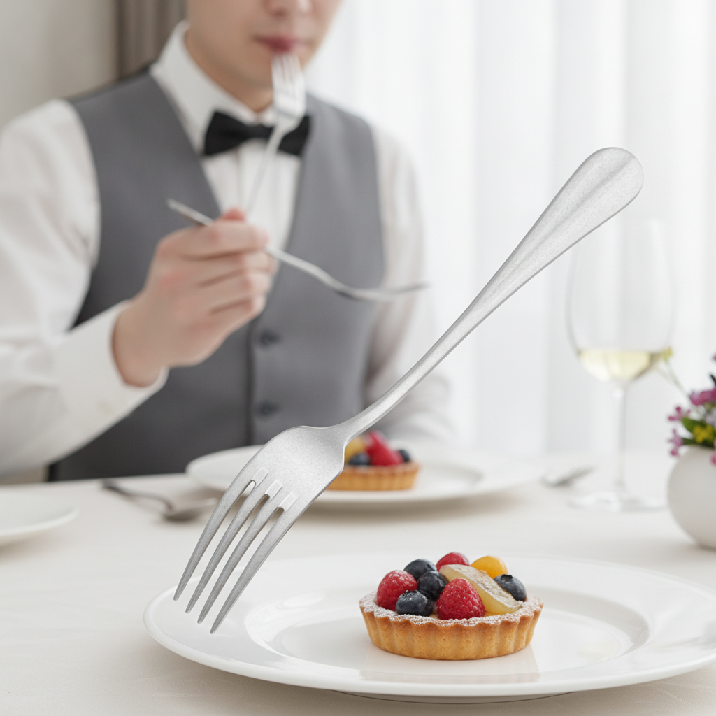 Stainless Steel Dessert Forks with Matte Finish for Elegant Dining (Pack of 12)