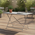 Powder Coated Steel Rectangular Folding Table Grey 1100x700mm for Indoor & Outdoor Use