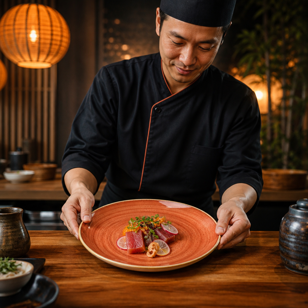 Stonecast Round Coupe Bowl in Spiced Orange for Global Cuisine