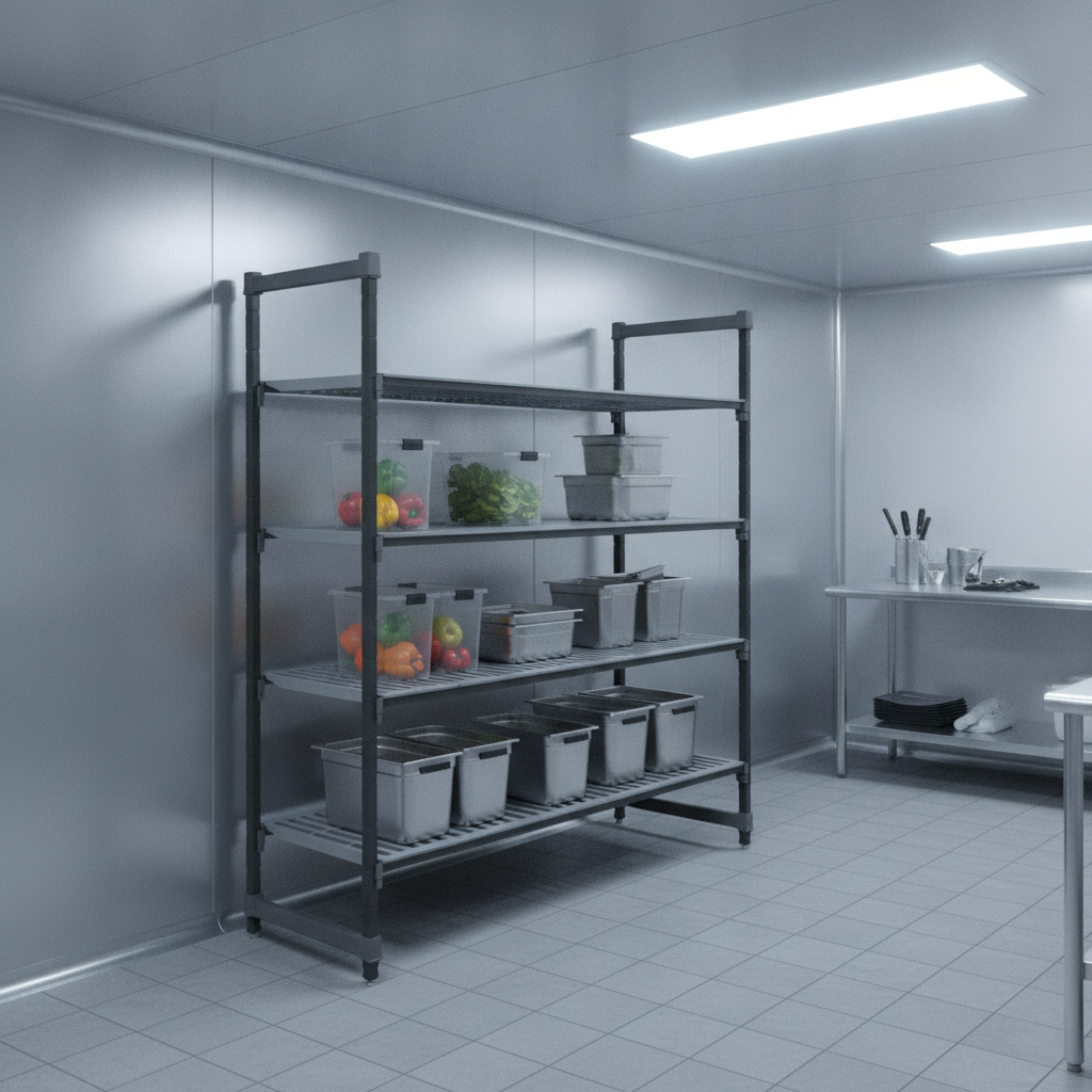 Fibreglass and Resin Composite 4 Tier Shelving Unit for Versatile Storage