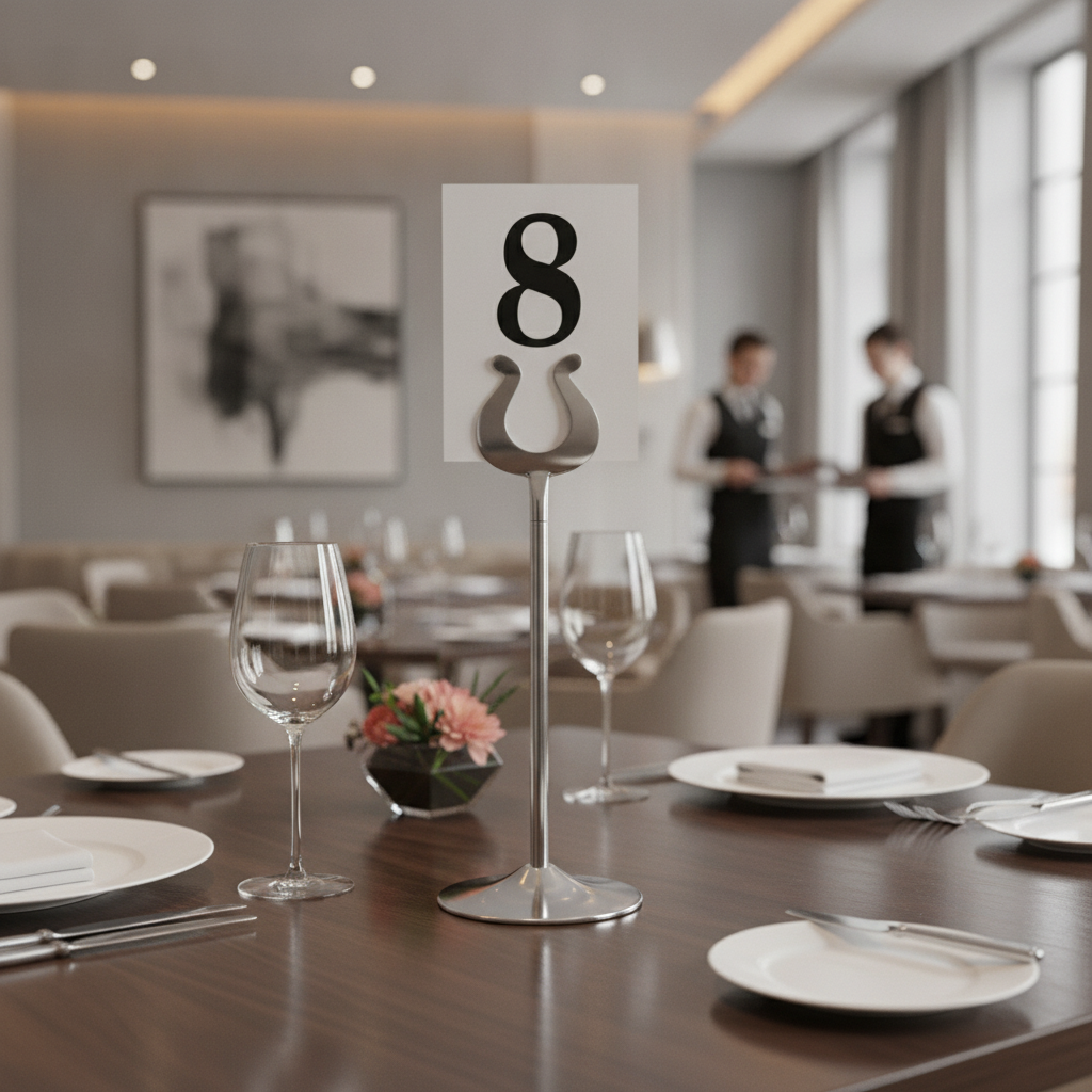 Stainless Steel Table Number Stand 205mm for Restaurants