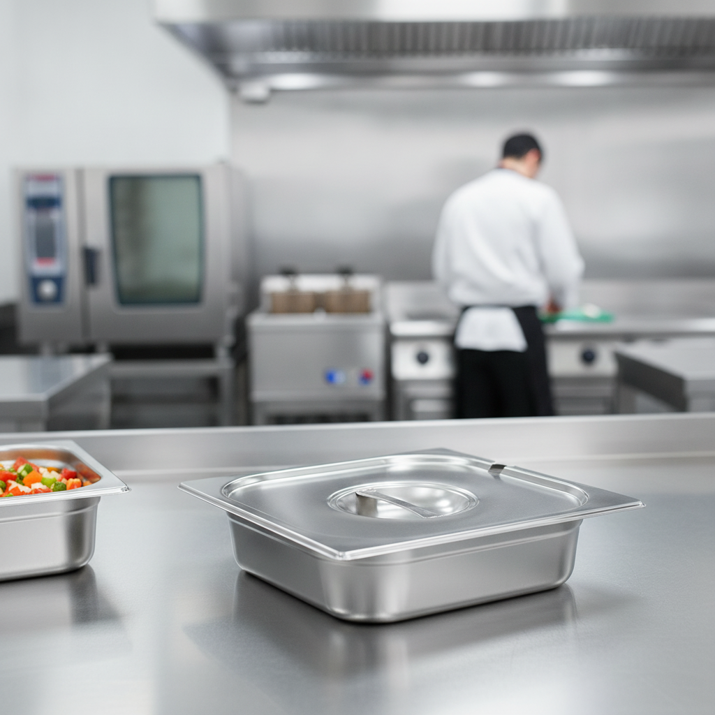 201 Stainless Steel Notched Lid for 1/2 Gastronorm Trays