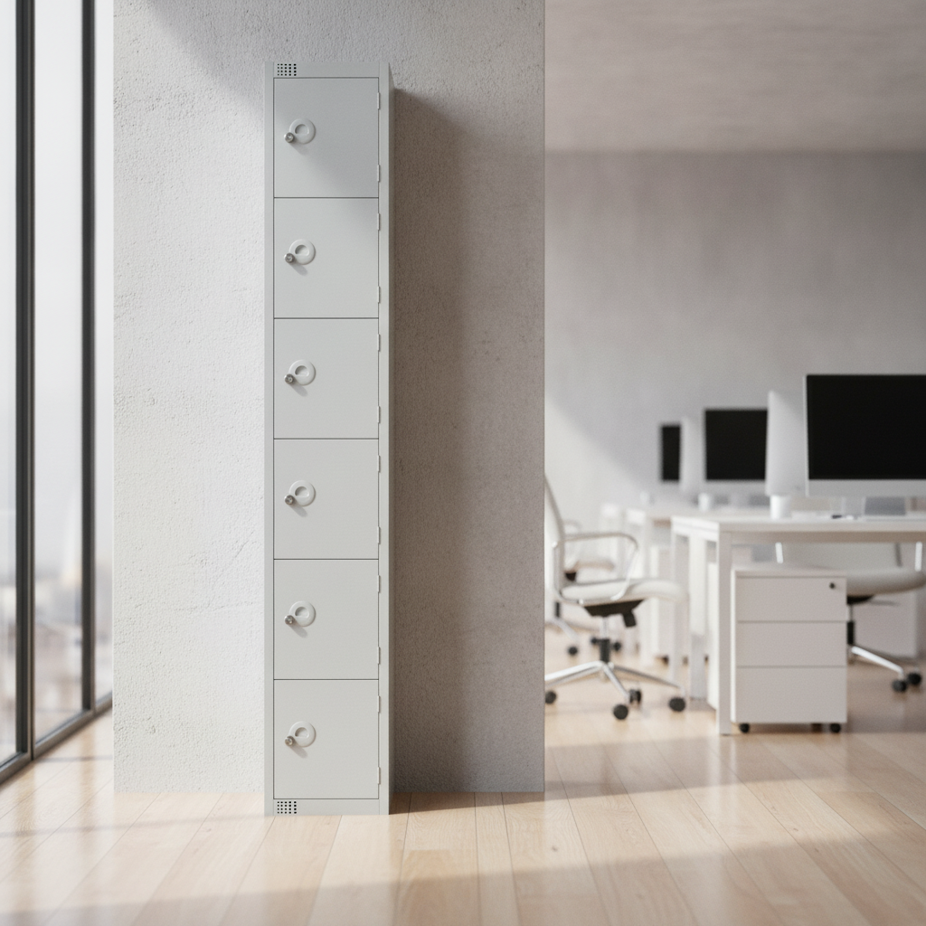 Powder Coated Steel Six Door Lockers 450mm Deep for Secure Storage