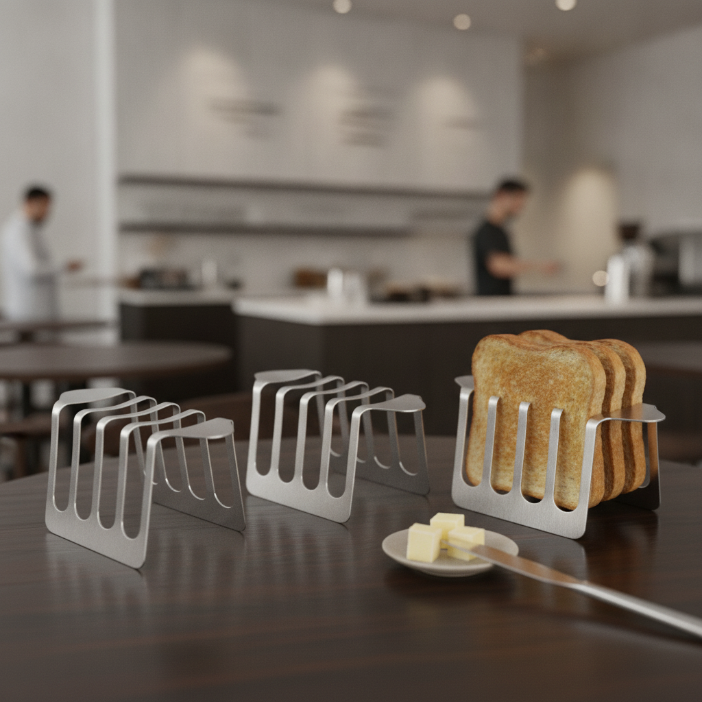 Stainless Steel 4 Slice Toast Rack 120x85mm for Breakfast Service