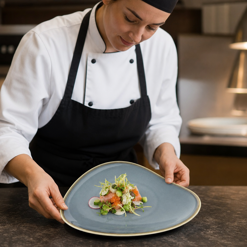 Porcelain Triangular Side Plates 230mm for Serving Starters