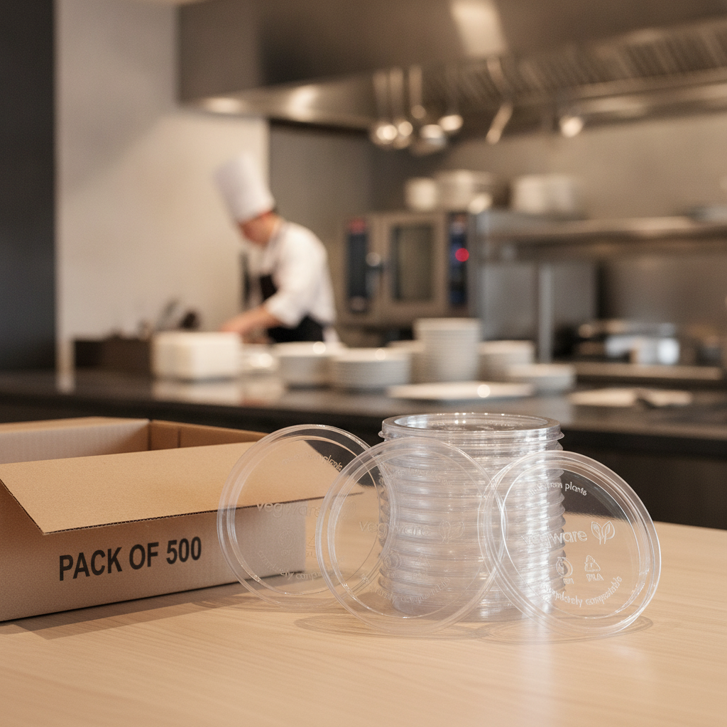 Clear PLA Deli Pot Lids for Takeaway Containers (Pack of 500)