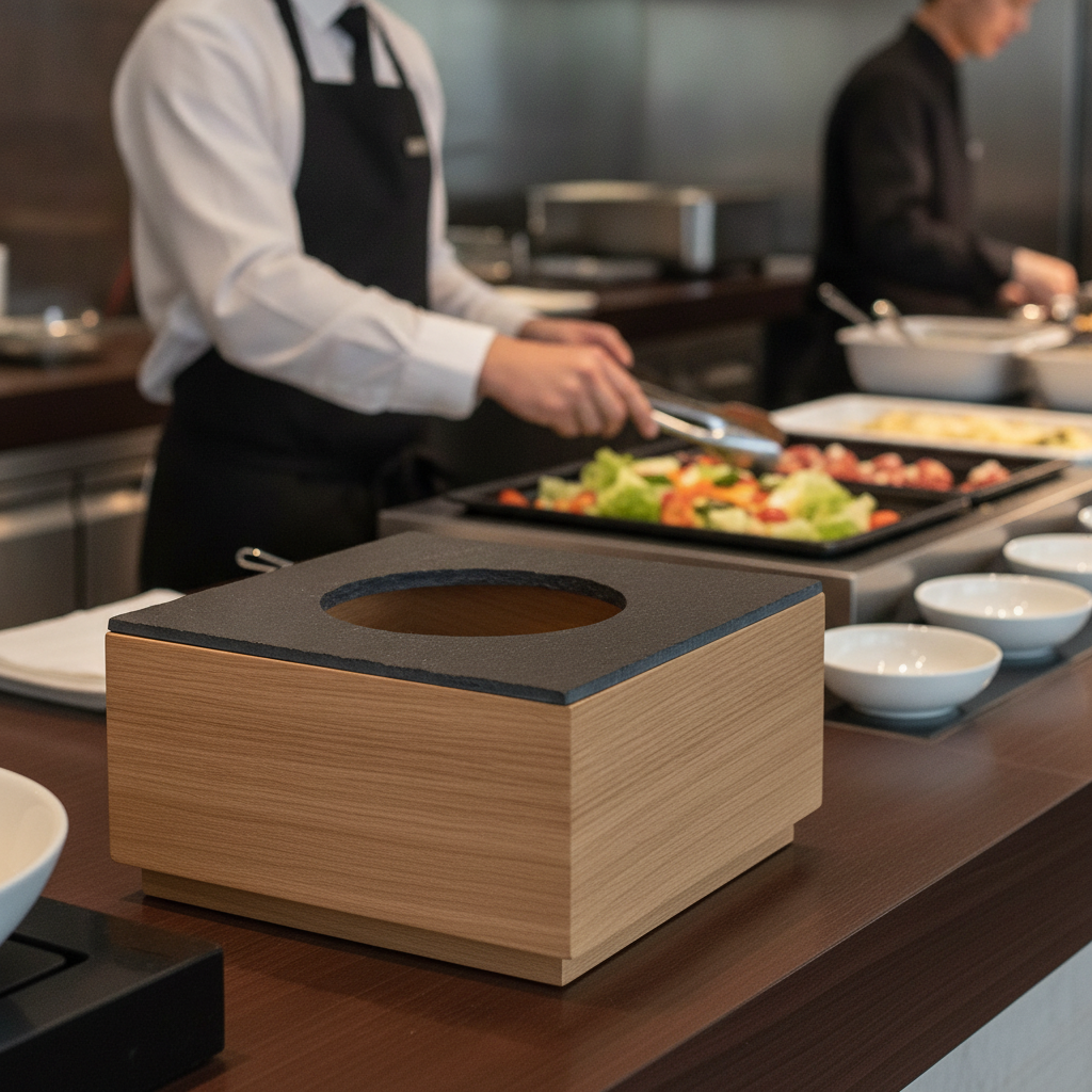 Oak Wood Cool Box GN 1/6 for Premium Buffet Presentations
