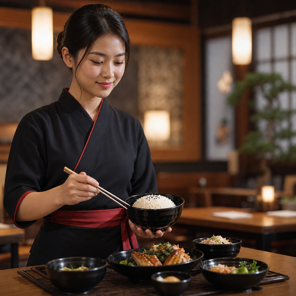 Melamine Rice Bowls 350ml in Glossy Black for Elegant Dining