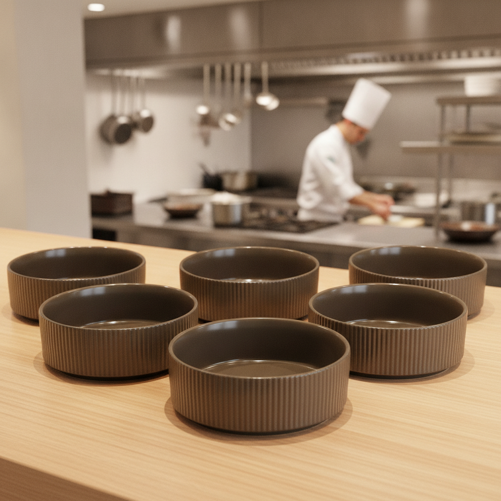 Porcelain Brown Bowls 550ml for Catering & Hospitality (Pack of 6)