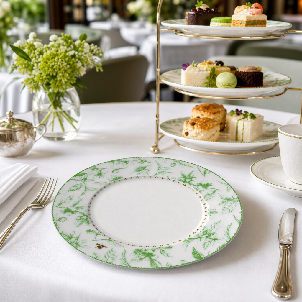 Hand-Painted Plates 220mm Ceramic for Afternoon Tea (Pack of 12)