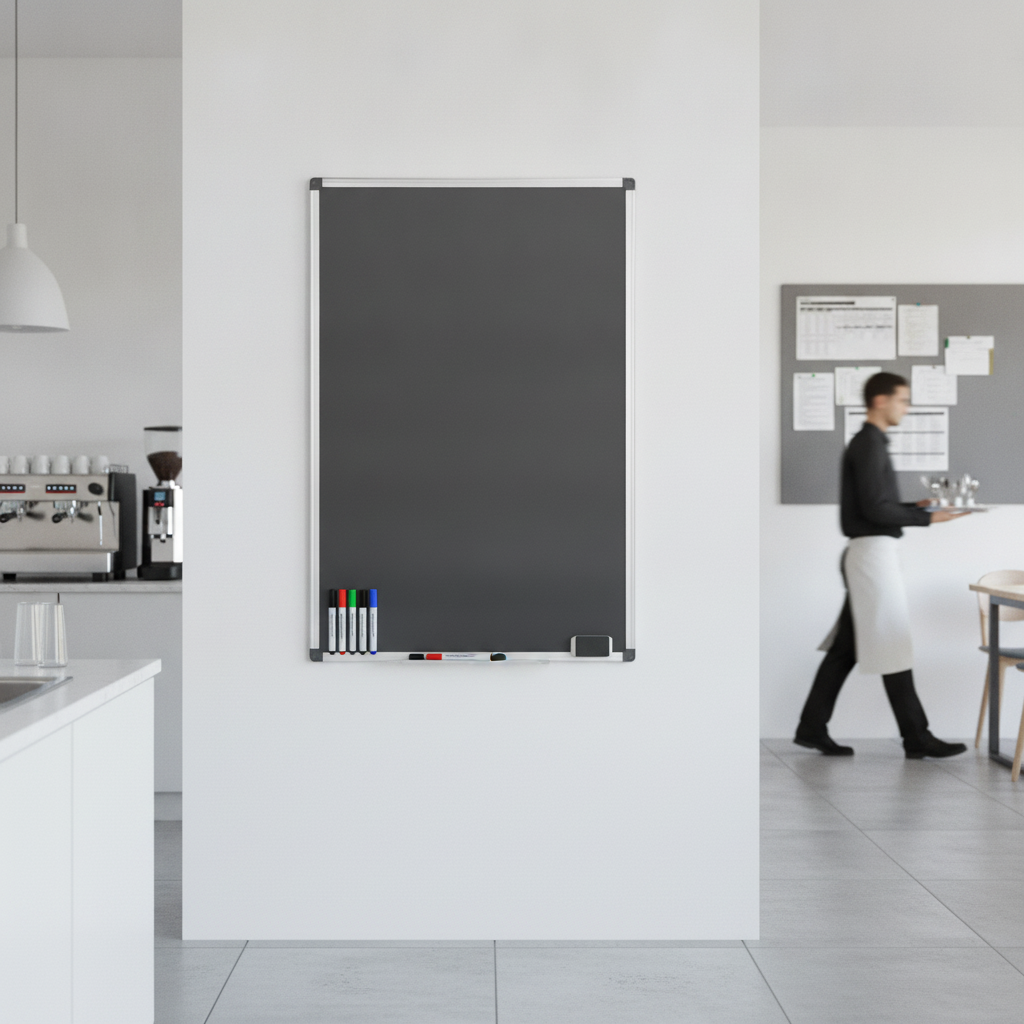 Magnetic Wipe-Clean Board 600x900mm with Aluminium Frame for Staff Rooms