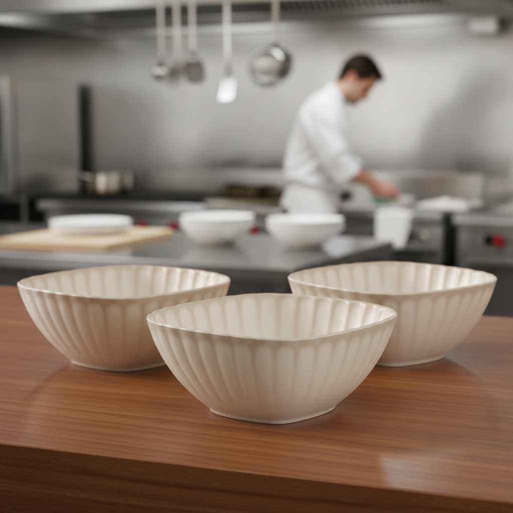 Melamine White Bowls 250mm for Catering Displays