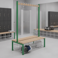 Powder Coated Steel Double-Sided Island Seating for Changing Rooms