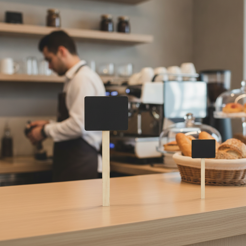 Wood Mini Blackboard Display Sign for Cafés & Bakeries