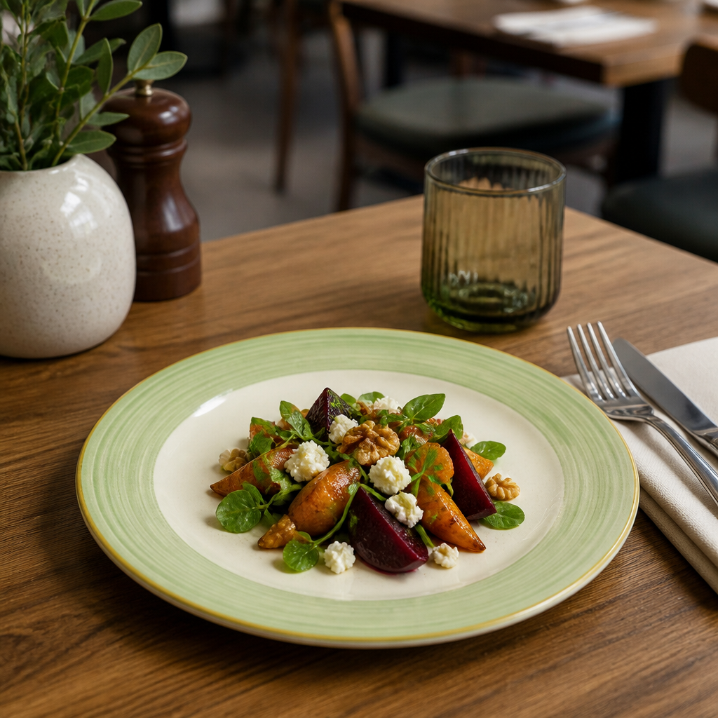 Slimline Plates 230mm Green Porcelain for Cafés & Restaurants (Pack of 24)