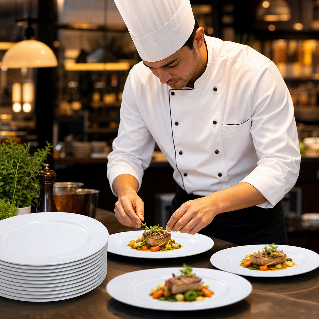 Plates 300mm Porcelain for Elegant Dining (Pack of 12)