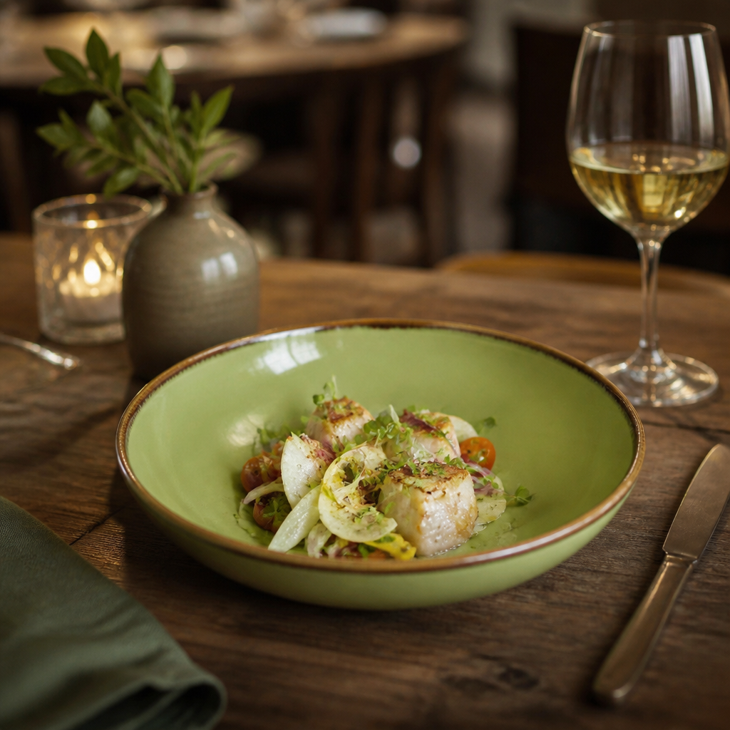 Harvest Coupe Bowls in Earthy Green for Farm-to-Table Dining