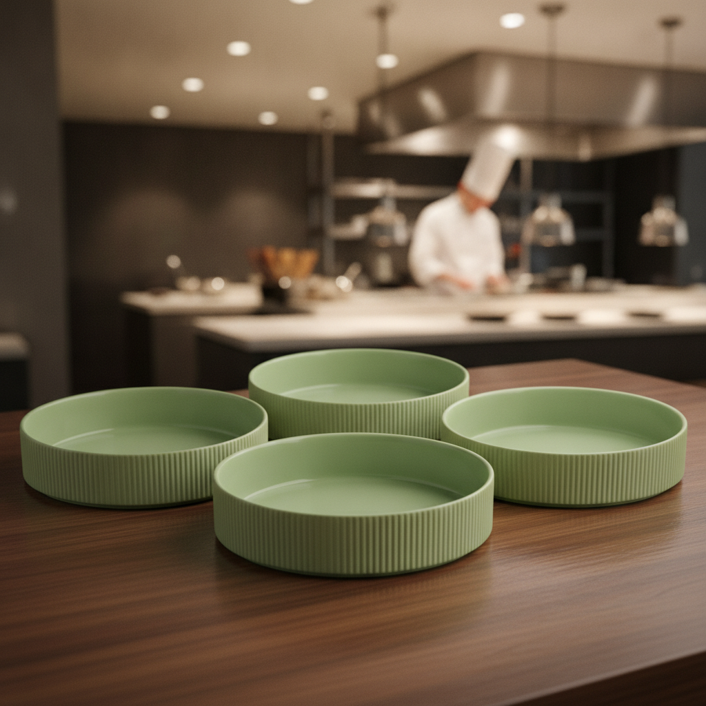 Porcelain Walled Plates 230mm for Catering & Hospitality (Pack of 3)
