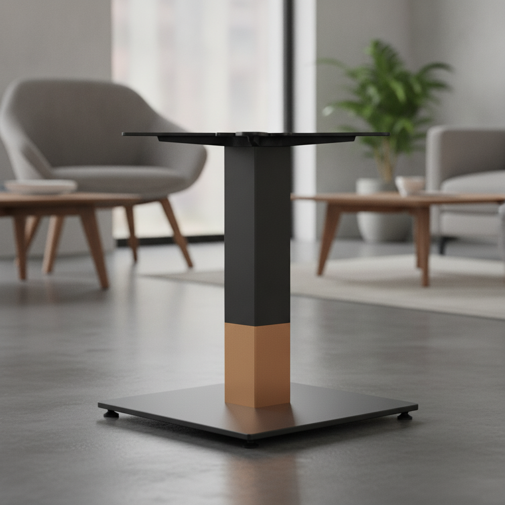 Steel Small Square Coffee Table Base Black 400x400mm for Indoor Use
