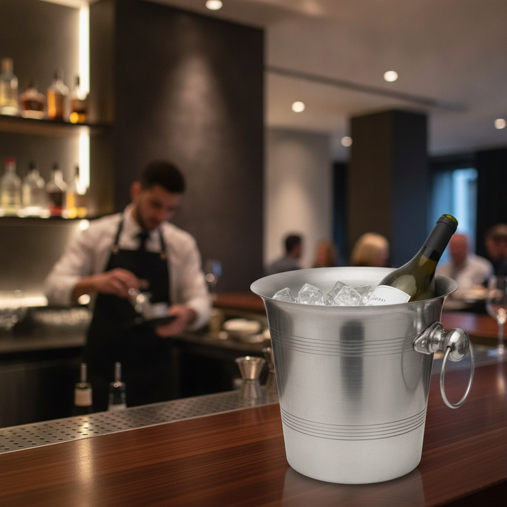 Aluminium Wine Bucket with Handles 200mm for Bars & Pubs