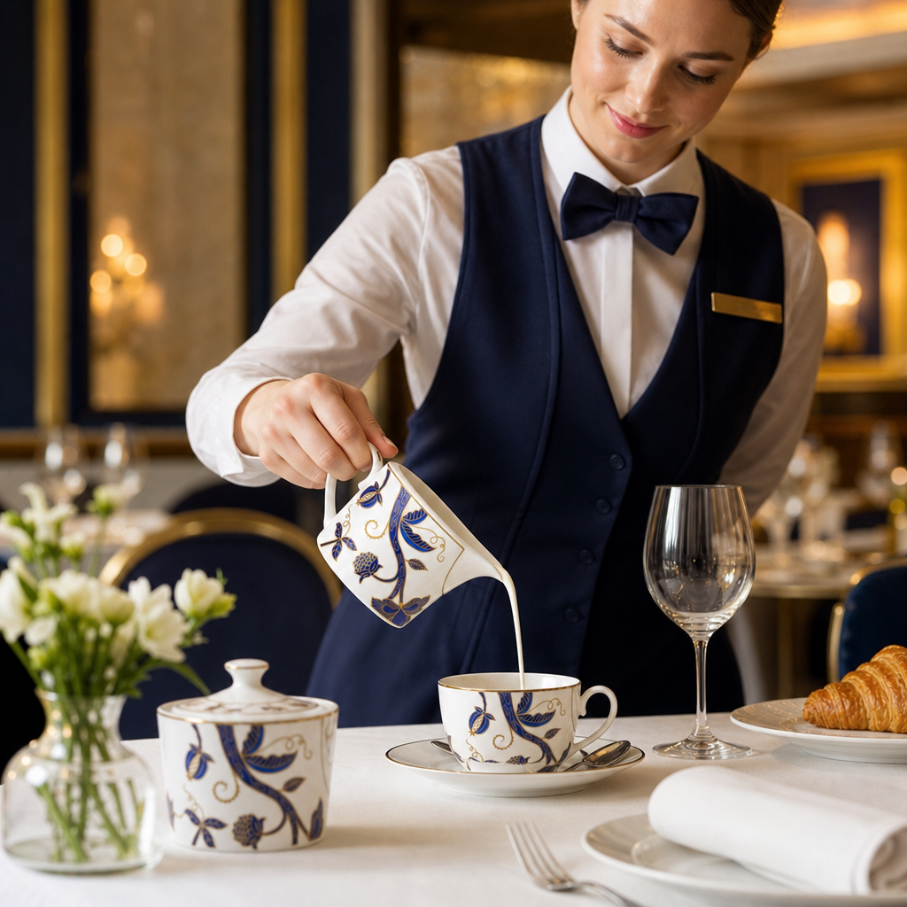 Bone China Coupe Milk Jugs 220ml in Dark Blue for Upscale Dining (Pack of 12)