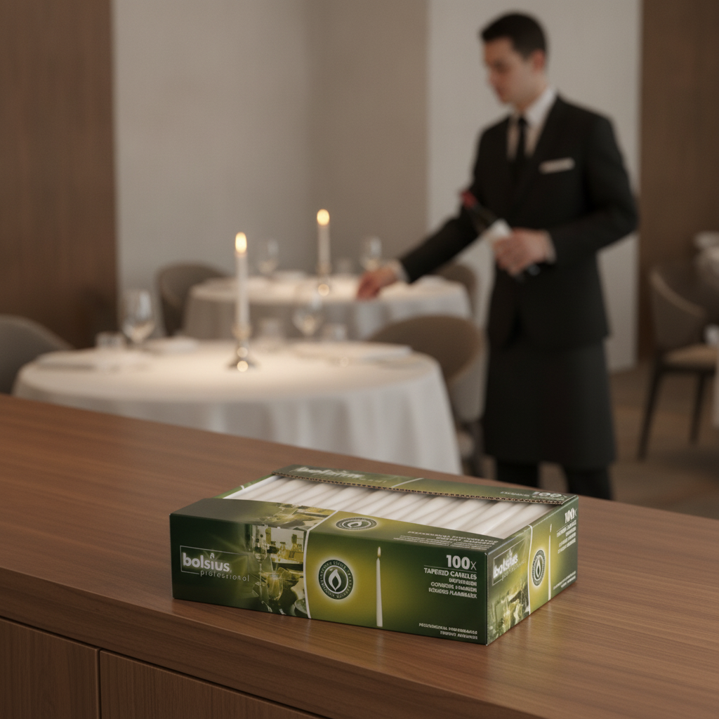 Wax Tapered Candles 10in for Hospitality Settings (Pack of 100)