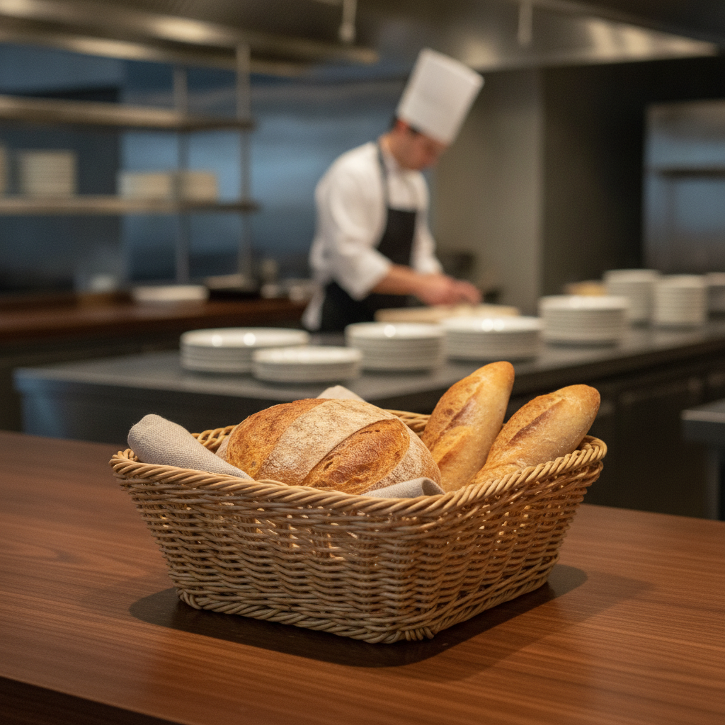 Polyethylene Square Serving Basket 230x230mm for Food Presentation