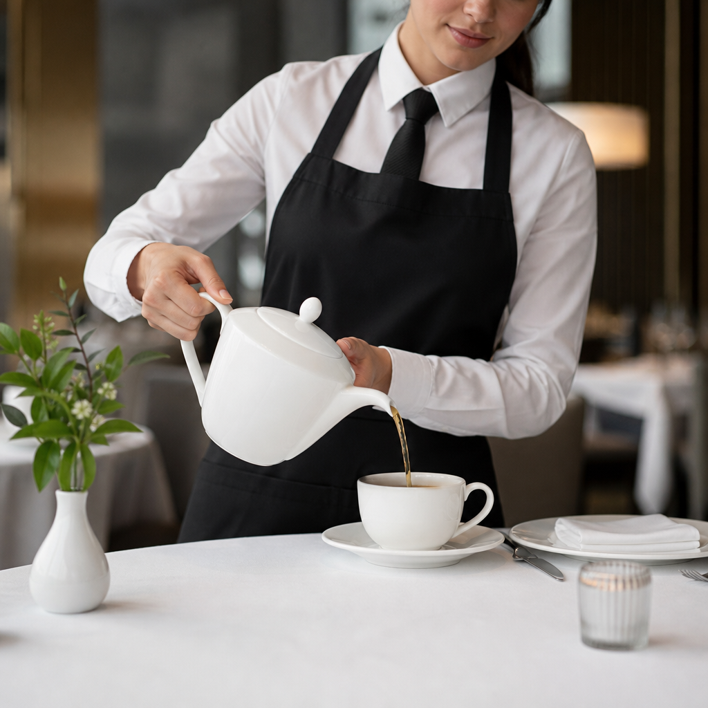 Alumina Vitrified Ceramic Teapots 597ml for Commercial Use (Pack of 6)