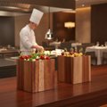 Wooden Buffet Cubes 180x180mm for Stylish Tabletop Displays (Pack of 2)