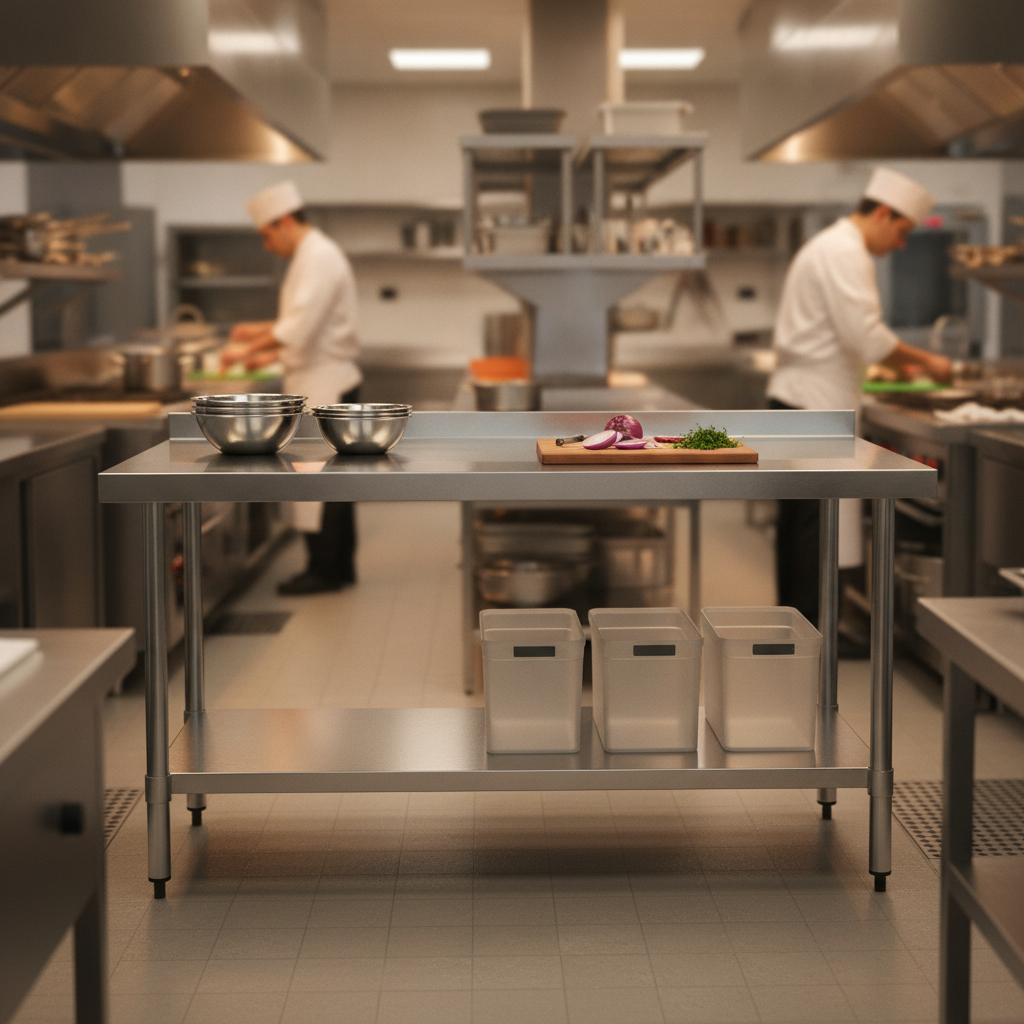 430 Stainless Steel Prep Table 1500mm for Commercial Kitchens
