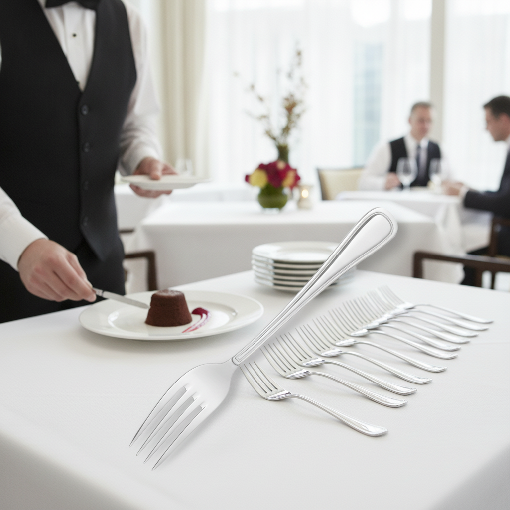 Stainless Steel Dessert Forks for Elegant Dining (Pack of 12)