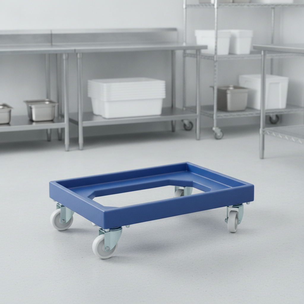 Polyethylene Dolly for 600x400mm Trays in Blue for Food Industry