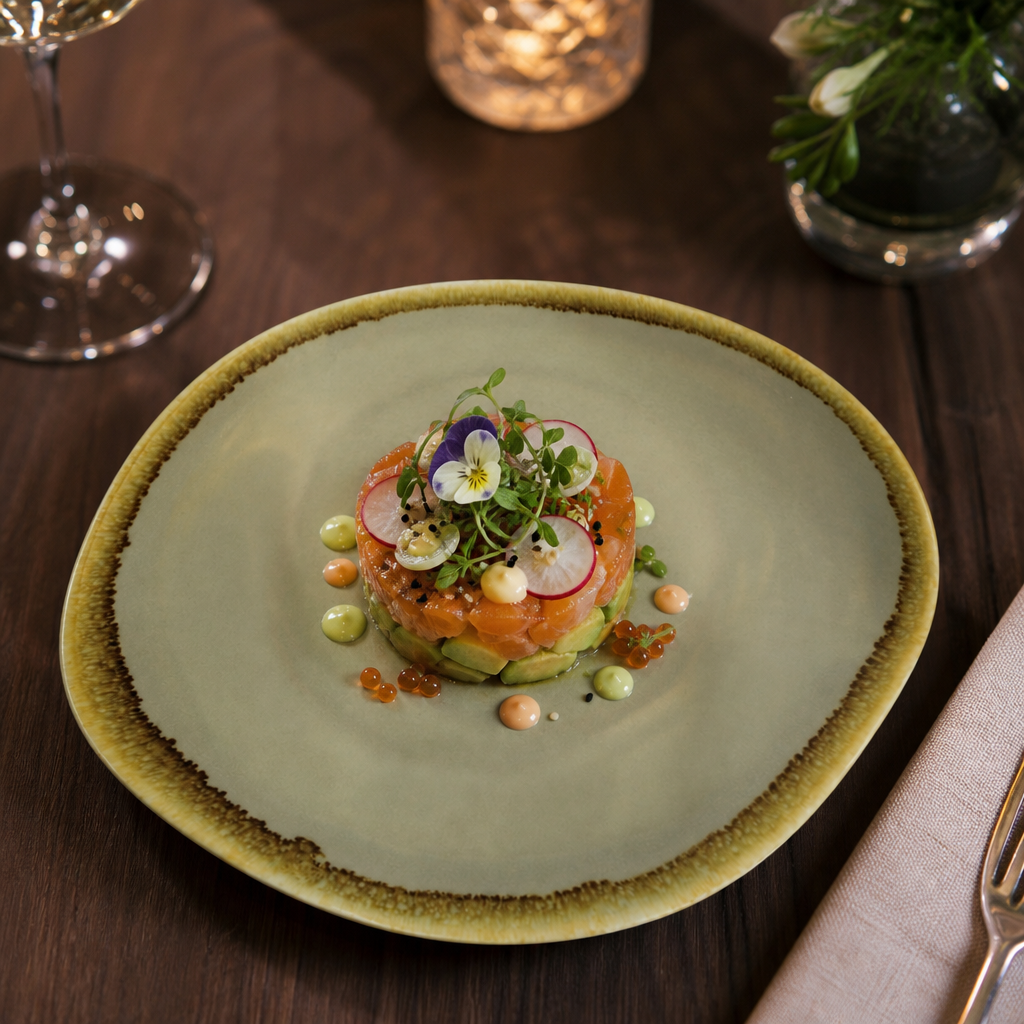 Moss Triangular Side Plates Porcelain for Starters & Desserts (Pack of 6)