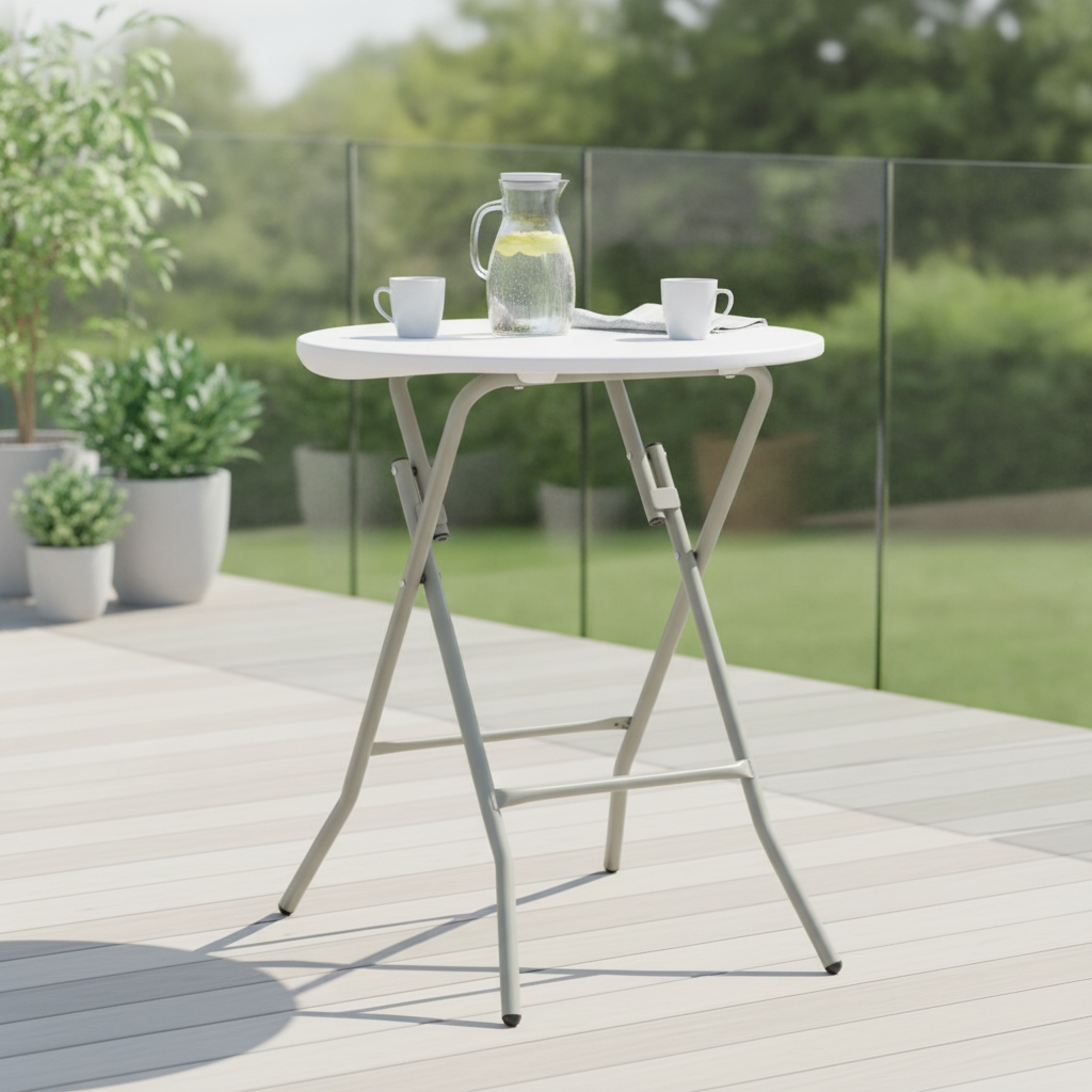 High-Density Polyethylene Round Folding Table 600mm for Outdoor Use