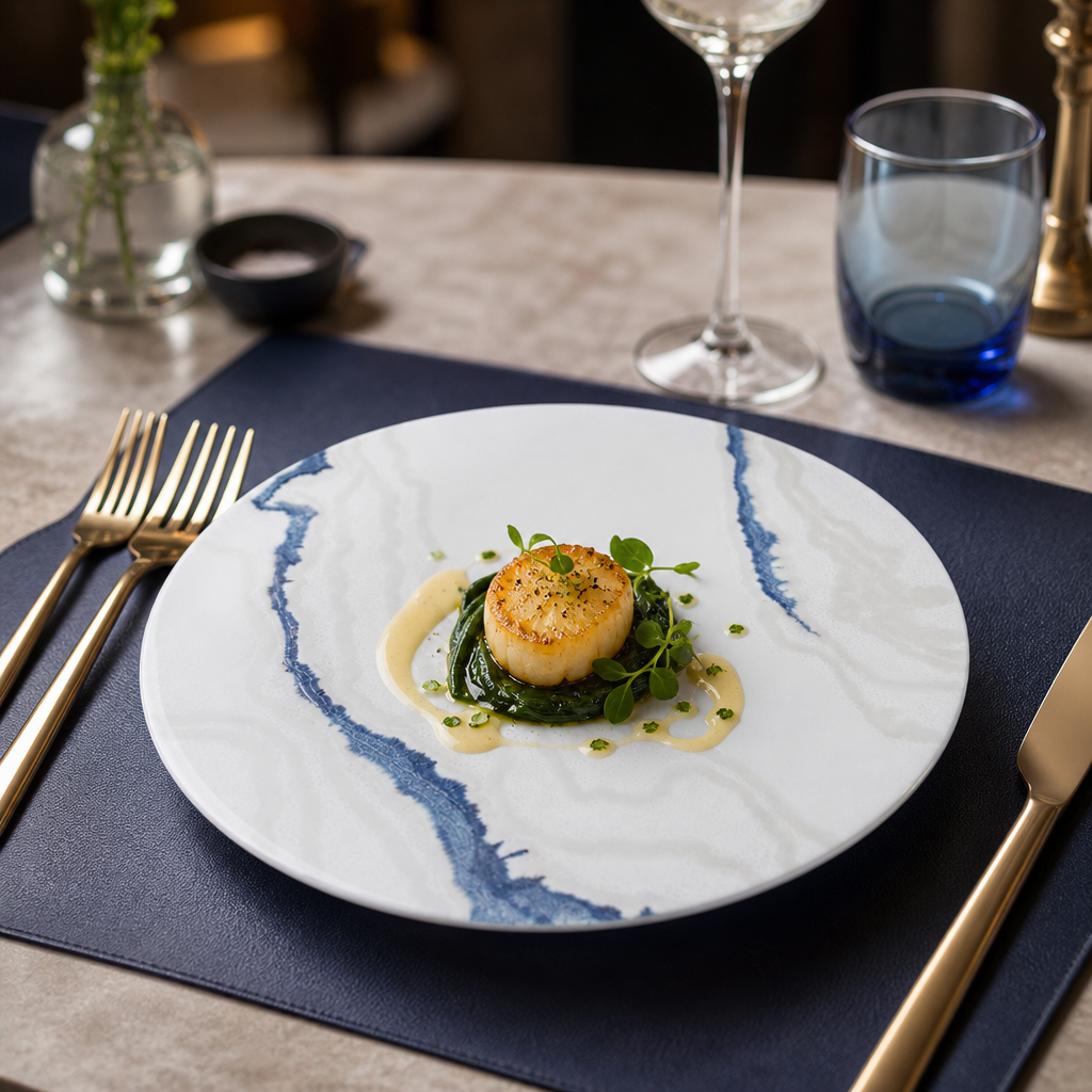 Coupe Plates 165mm Blue Vitrified Ceramic for Premium Dining (Pack of 12)
