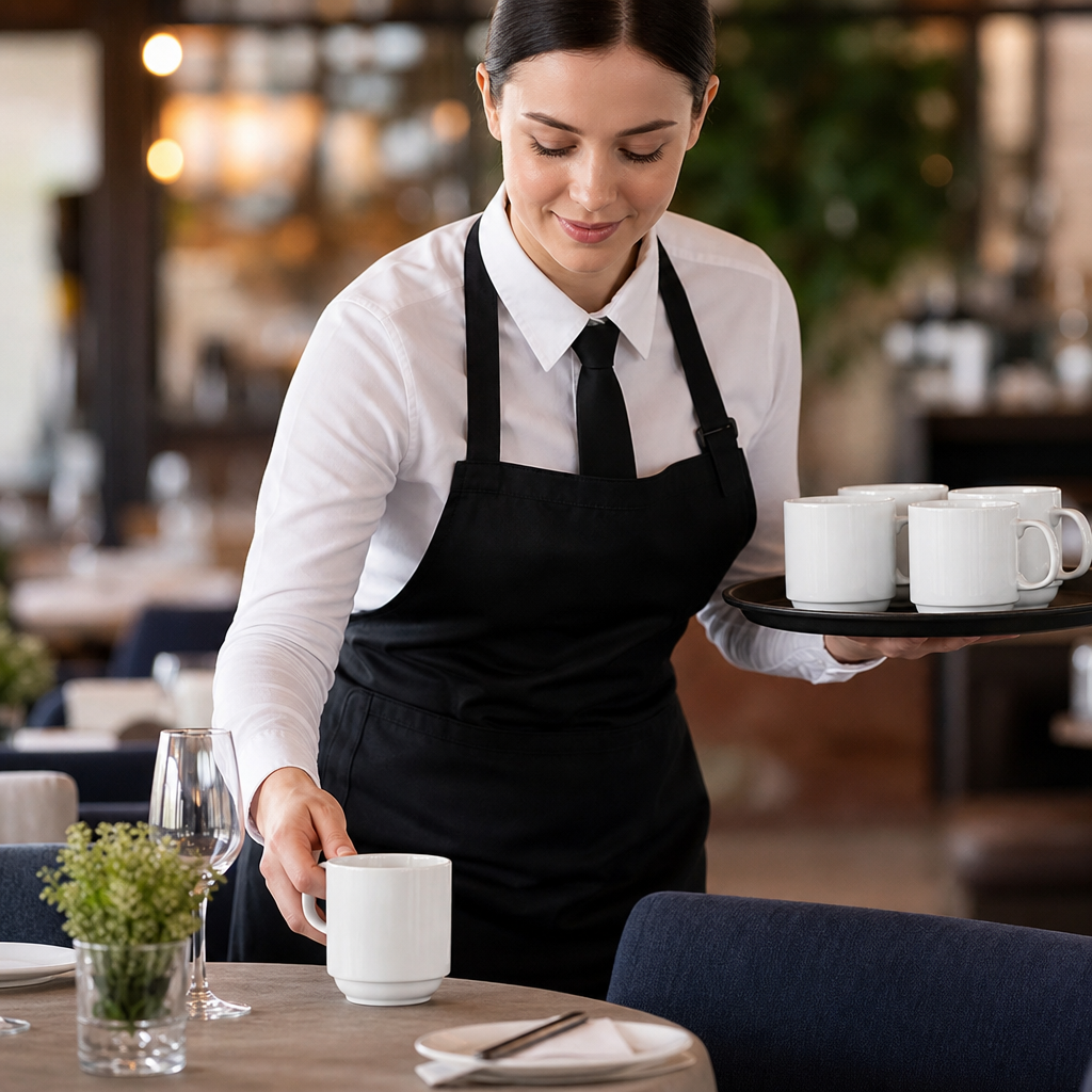 Stacking Mugs 284ml Porcelain for Dining Services (Pack of 12)