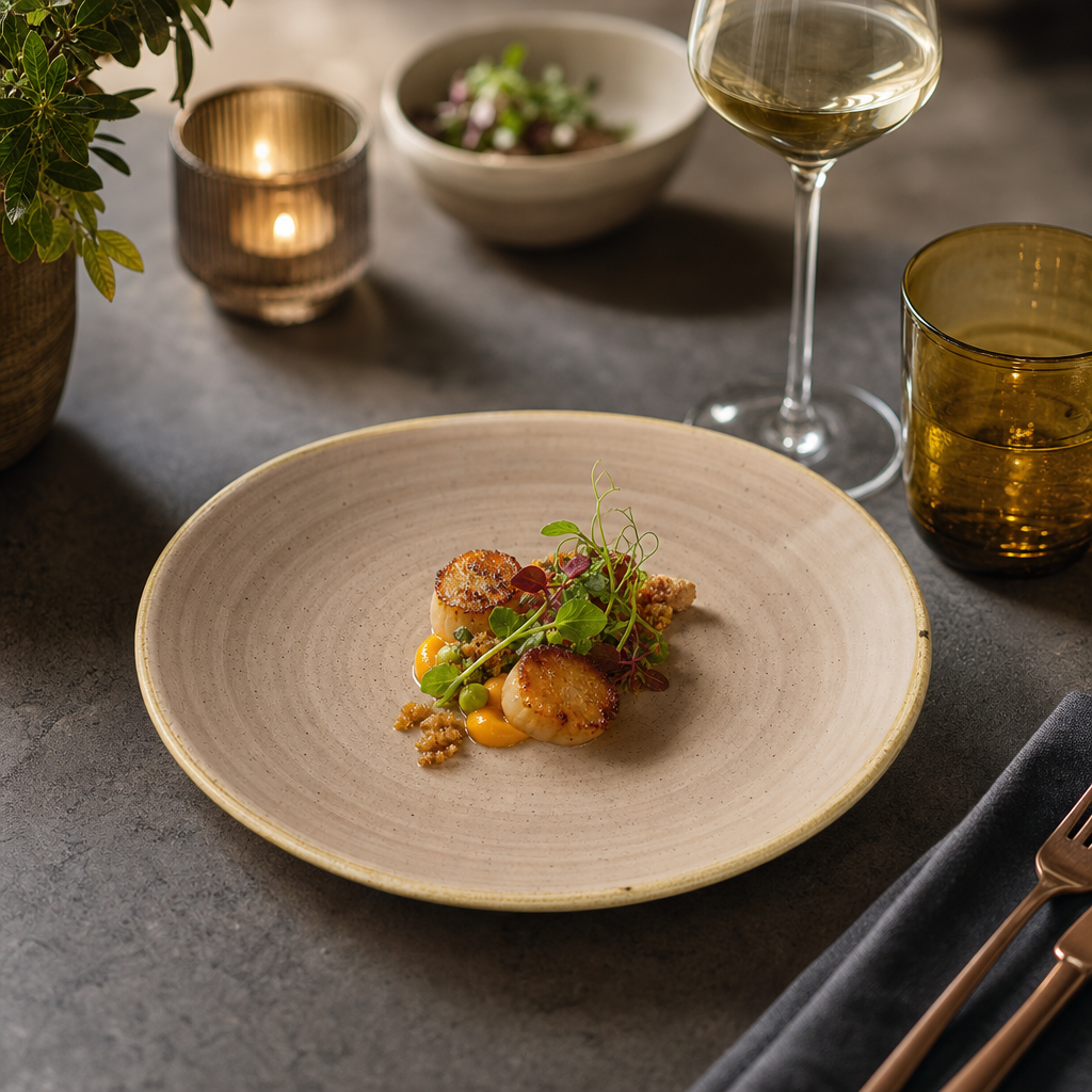 Coupe Plates 165mm Vitrified Ceramic for Modern Table Settings (Pack of 12)