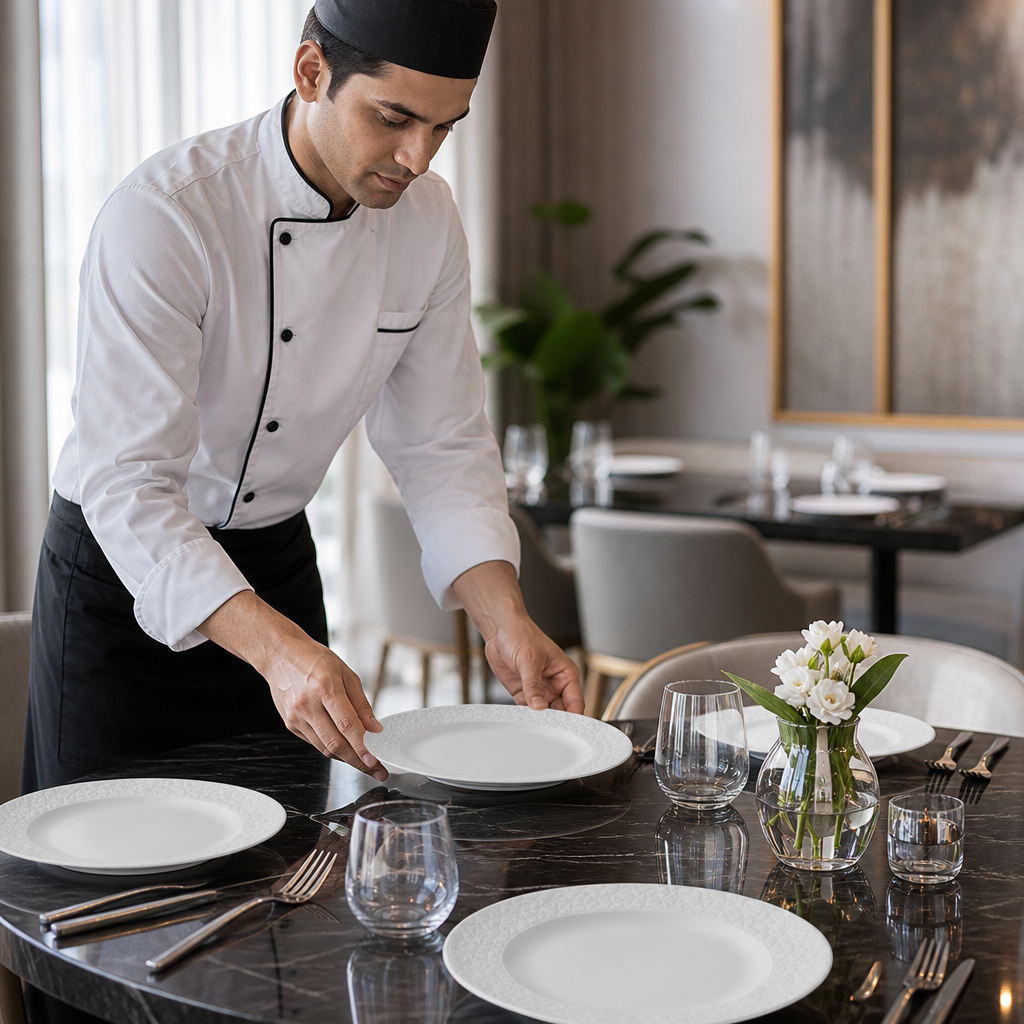 Plates 298mm Fine China for Contemporary Dining (Pack of 12)