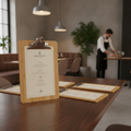 Wood Effect A5 Clipboard for Restaurants